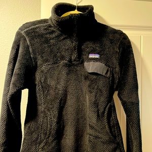 Patagonia Black Teddy Fleece Quarter-Zip Pullover
